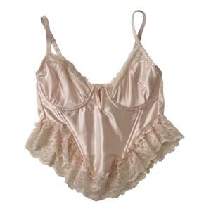 Forever 21 Pink Lace Trim Cami Top